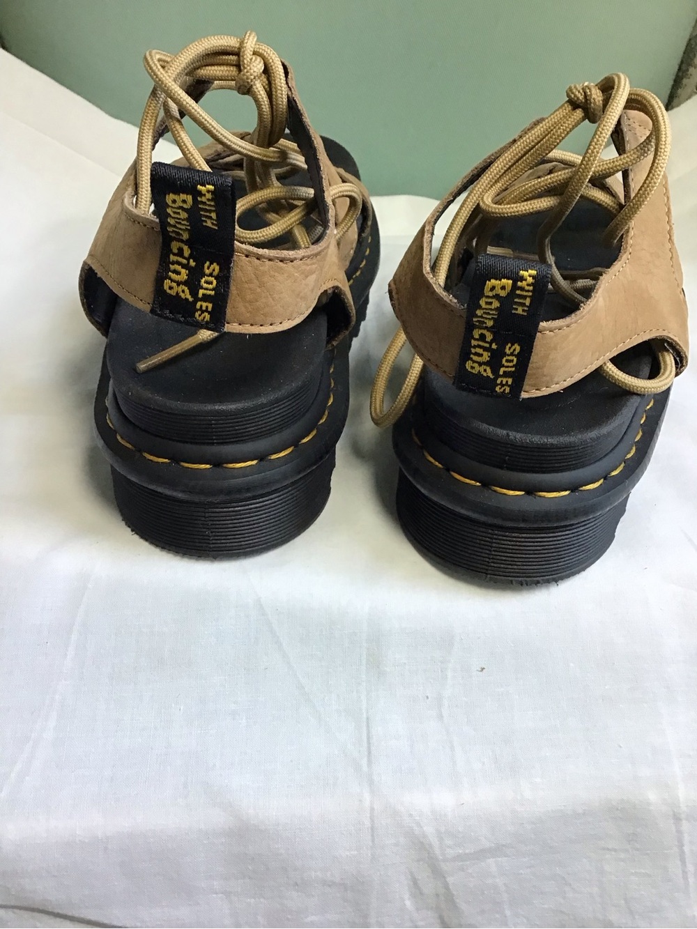 Dr. Martens Women’s Tan Lace-Up Platform Sandals - Picture 3 of 9